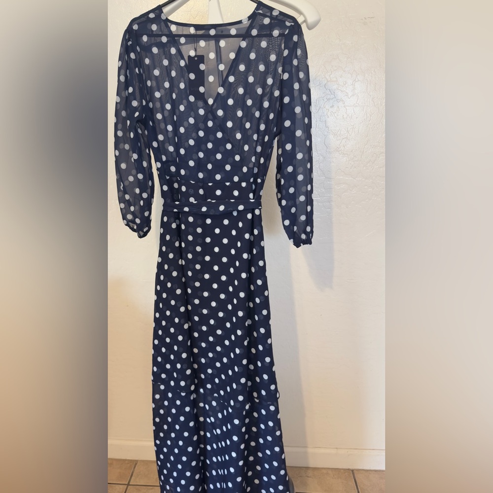 Navy Polka Dot Dress